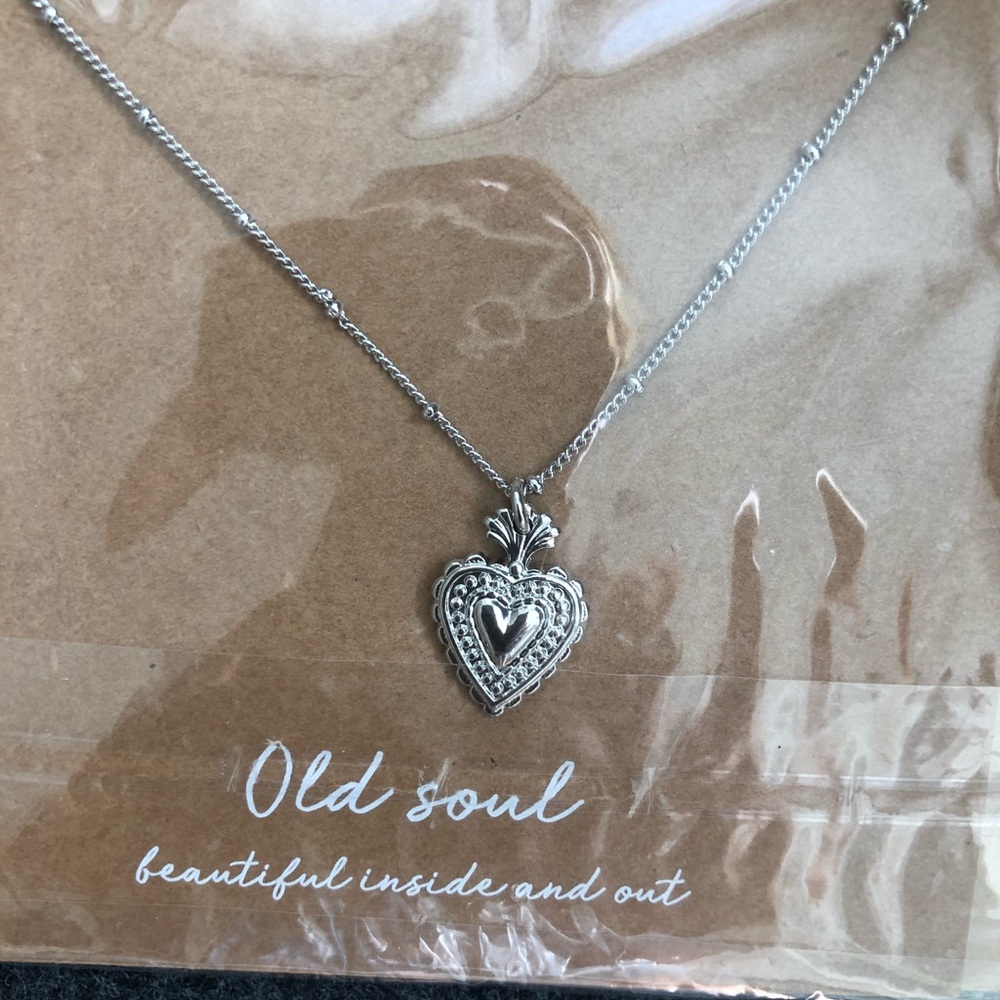 Dogeared Silver Necklace with Heart Charm